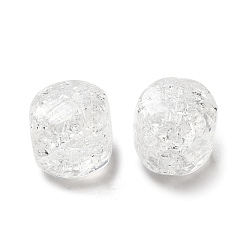 Clear Transparent Crackle Acrylic Beads, Rhombus, Clear, 16x13x13mm, Hole: 2mm, about 278pcs/500g
