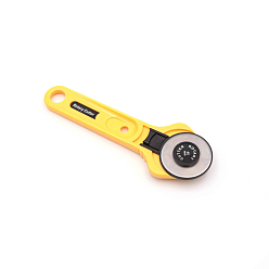 Yellow Stainless Steel Rotary Cutter, Leather Craft Sewing Tool, Yellow, 18x4.5cm