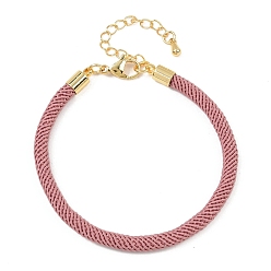 Бледно-фиолетовый Красный 4.5 изготовление браслета из круглого нейлонового шнура миланского диаметра 202мм, с латунными выводами и 6.85 застежками из лобстера из нержавеющей стали, золотые, долговечный, стойки покрытие, бледно-фиолетовый красный, 17.4 дюйм ({2} см)