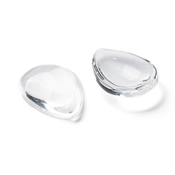 Clear Transparent Teardrop Glass Cabochons, Clear, 18x13x4.5mm