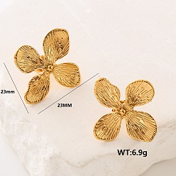Золотой Серьги-гвоздики из нержавеющей стали в форме цветка, золотые, 23x23 мм