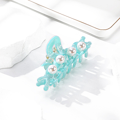 Голубой Заколки для волос в форме когтей из ацетата целлюлозы, аксессуары для волос для женщин и девочек, голубой, 100x40 мм