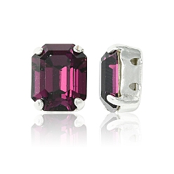 20050 Amethyst Пришивные чашки preciosa® maxima crystal, многожильных ссылки, чешский хрусталь, с настройками латуни, 719 37 408 восьмиугольник, серебряные, 20050 аметист, 10x8 мм