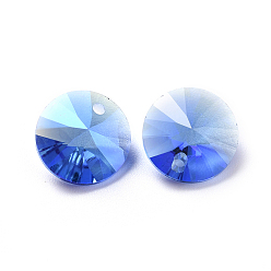 Сапфир Стеклянные украшения из горного хрусталя, граненые, конус, сапфир, 12x6.5 мм, отверстие : 1.5 мм