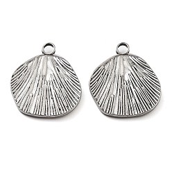 Antique Silver 201 Stainless Steel Pendants, Leaf Charm, Antique Silver, 23x20x1.8mm, Hole: 3mm