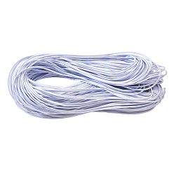 White Round Elastic Cord, with Polyester Outside & Rubber Inside for Necklace Bracelet Beading Making, White, 2mm, about 87.48~98.42 yards(80~90m)/bundle