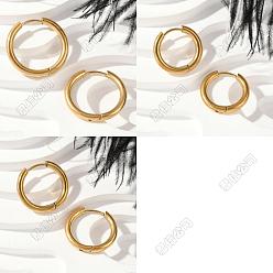 Золотой 6шт. 202 серьги-кольца из нержавеющей стали, гипоаллергенные серьги, с 316 хирургическими штифтами из нержавеющей стали, золотые, 20x2.5 мм, 2 шт / стиль