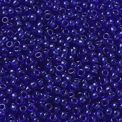 (RR151) Transparent Cobalt Миюки круглые бусины рокайль, японский бисер, (rr 151) прозрачный кобальт, 8/0, 3 мм, отверстие : 1 мм, Около 2111~2277 шт / 50 г