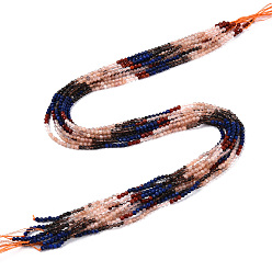 Смешанные камни Природных драгоценных камней смешанного бисер нитей, круглые бусины, граненые, 2~2.5x2~2.5 мм, отверстие : 0.5 мм, около 190~196 шт / нитка, 15.35''~15.75'' (39~40 см)