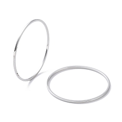Stainless Steel Color 304 Stainless Steel Plain Band Rings, Stainless Steel Color, US Size 7 1/4(17.5mm)