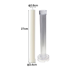 Белый Прозрачные пластиковые формы для свечей, для свечных инструментов, форма колонны, белые, готовое изделие: 3.4x27 см