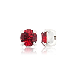 90090 Siam Preciosa® maxima crystal в пришивной чашке, чешский хрусталь, с настройками латуни, 719 37 085 шатон (круглый), серебряные, 90090 сиам, ss 29 (6.15~6.35 мм)