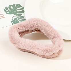 Misty Rose Fluffy Claw Hair Clips for Women, with Plastic Findings, Cloud, Misty Rose, 125x65x60mm
