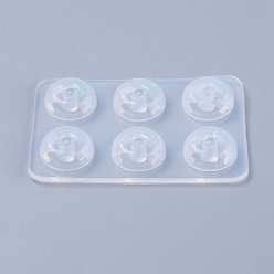 White Silicone Bead Molds, Resin Casting Molds, For UV Resin, Epoxy Resin Jewelry Making, Rhombus, White, 6x4x0.7cm, Bead: 12mm, Hole: 5mm
