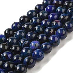 Prussian Blue Natural Agate Beads Strands, Dyed & Heated, Round, Prussian Blue, 10mm, Hole: 1.2mm, about 38pcs/strand, 14.96''(38cm)