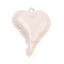 Белый Непрозрачной акриловые большие подвески, сердце, белые, 54x42x15.5 мм, отверстие : 3 мм