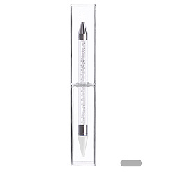 Blanc Double tête différente nail art dotting outils, stylos brosse à ongles gel uv, blanc, 147mm