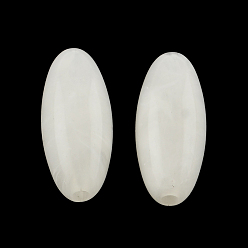 White Oval Imitation Gemstone Acrylic Beads, White, 31x12mm, Hole: 3mm, about 170pcs/500g