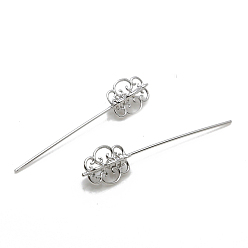 Platinum Brass Head Pins, for Ghost Witch Baroque Pearl Making, Truncheon, Platinum, 48x11mm