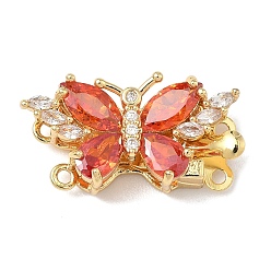 (123L) Белый крем непрозрачный блеск Застежки-бабочки из латуни с микропаве из кубического циркония, реальный 18 k позолоченный, 2 нитей, 4-луночное, огнеупорный кирпич, 12x23x7 мм, отверстия : 1.2 mm и 1.4 мм