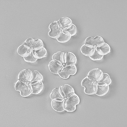 Прозрачный 4 -прозрачные акриловые бусины, цветок, прозрачные, 21.5x20.5x6 мм, Отверстие : 1 мм , около 580 шт / 500 г