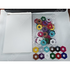 Mixed Color BENECREAT 60Pcs 12 Colors Felt Wine Glass Charms, Hexagon, Mixed Color, 35x35x3mm, 5pcs/color