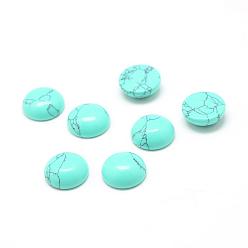 Synthetic Turquoise Dyed Synthetic Turquoise Gemstone Cabochons, Half Round, 16x6mm