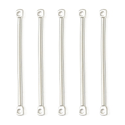 Real Platinum Plated SHEGRACE Brass Connector Charms, Bar Links, Cadmium Free & Nickel Free & Lead Free, Real Platinum Plated, 25x2x1mm, Hole: 0.9mm