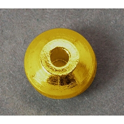 Золотой Spacer бисер латунные, рондель, золотые, диаметром около 6 мм , толщиной 3.5 мм , отверстие : 1.5 мм