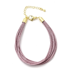 Сливовый Женские полиэстеровые браслеты, многожильных браслеты, золотые, слива, 7.24 дюйм (18.4 см)