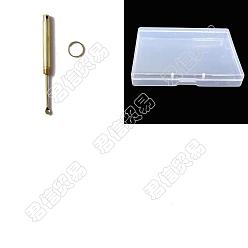 Golden Iron Portable Incense Ash Spoons, Mini Keychain Tool Supplies, Golden, 7.45cm, 1.15x0.06cm, 2pcs/set, 24 sets/box