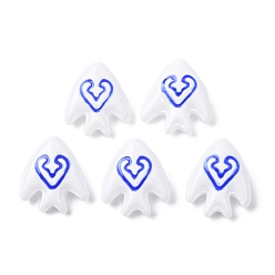 Белый Стеклянные эмалевые бусины ручной работы, бусины ручной работы, рыба с руной, окрашенная и подогревом, белые, 21.5x20.5x9 мм, отверстие : 1.4 мм