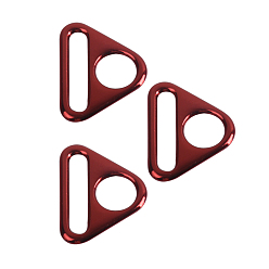 Dark Red Electroplate Alloy Adjuster Triangle with Bar Swivel Clips, D Ring Buckle, Dark Red, 27mm, Inner Size: 25mm