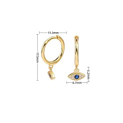 925 silver plated with gold Минималистичные серьги «дьявольский глаз» из серебра s925 для девочек с уникальным дизайном