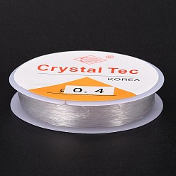 Clear Round Crystal Elastic Stretch Thread, for Bracelets Gemstone Jewelry Making Beading Craft, Clear, 0.4mm, about 19.6 yards(18m)/roll