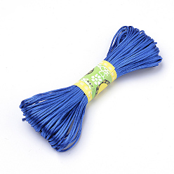 Blue Polyester Rattail Satin Cord, for Chinese Knotting, Jewelry Making, 1.5mm, about 21.87 yards(20m)/bundle, 10bundles/bag