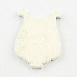 White Round Unfinished Wood Beads, Natural Wooden Loose Beads Spacer Beads, Lead Free, White, 7~8x8~9mm, Hole: 2~3mm, about 3000pcs/500g