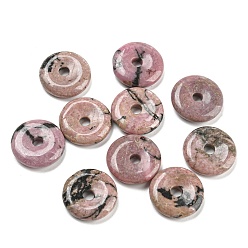 Rhodonite Natural Rhodonite China Safety Buckle Pendants, 15~16x3~4mm, Hole: 3mm