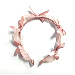 Pink Bandes de cheveux de tissu de bowknot, accessoires de cheveux larges pour femmes, rose, 160x143x8mm