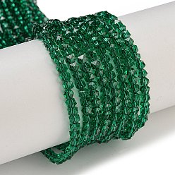 Темный Морско-зеленый Стеклянные бусины с гальваническим покрытием , гальваническое покрытие, граненые, звезда, темно-зеленый, 3x4x4 мм, отверстие : 1 мм, около 98 шт / нитка, 12.60'' (32 см)