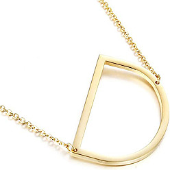 Golden D Stylish 26-Letter Alphabet Necklace for Women - Fashionable European and American Jewelry Accessory