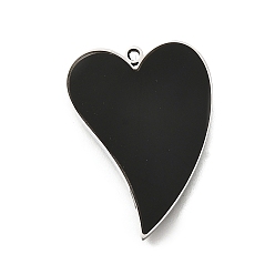 Нержавеющая Сталь Цвет 304 из нержавеющей стали сердце прелести, с пластиковой имитацией оболочки, цвет нержавеющей стали, 25x18.3x1 мм, отверстие : 1.4 мм