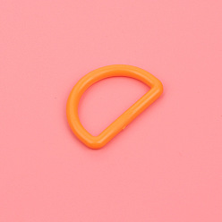 Dark Orange Plastic Buckle D Ring, Webbing Belts Buckle, for Luggage Belt Craft DIY Accessories, Dark Orange, 25mm, 10pcs/bag