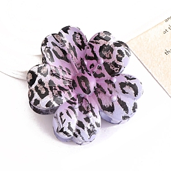 Фиолетовый Цветочные пластиковые заколки для волос с когтями, аксессуары для волос для женщин и девочек, рисунок для леопарда, фиолетовые, 70 мм