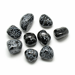 Obsidian Natural Snowflake Obsidian Gemstone Beads, Tumbled Stone, Nuggets, No Hole/Undrilled, 21~30x18~23x16~22mm