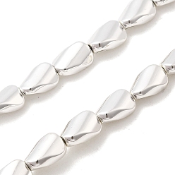 с Покрытием Серебра Стеклянные бусины с гальваническим покрытием , твист, со серебряным покрытием, 9x6x4 мм, отверстие : 1 мм, около 45~46 шт / нитка, 15.75'' (40 см)