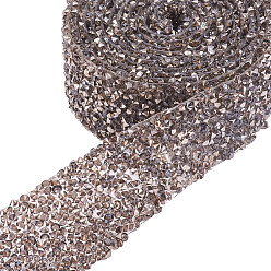 Gray Glitter Resin Hotfix Rhinestone(Hot Melt Adhesive On The Back), Rhinestone Trimming, Costume Accessories, Gray, 3cm, about 0.9144m/yard