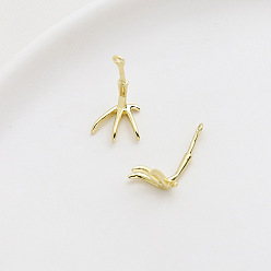 Real 14K Gold Plated Brass Head Pins, for Ghost Witch Baroque Pearl Making, Chicken Feet Shape, Real 14K Gold Plated, 9x9mm