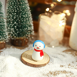 Dodger Blue Christmas Theme Mini Glass Snowman Ornaments, for Home Deaktop Display Decorations, Dodger Blue, 40.5x22.5mm