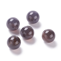 Grey Agate Natural Grey Agate Beads, No Hole/Undrilled, for Wire Wrapped Pendant Making, Round, 20mm